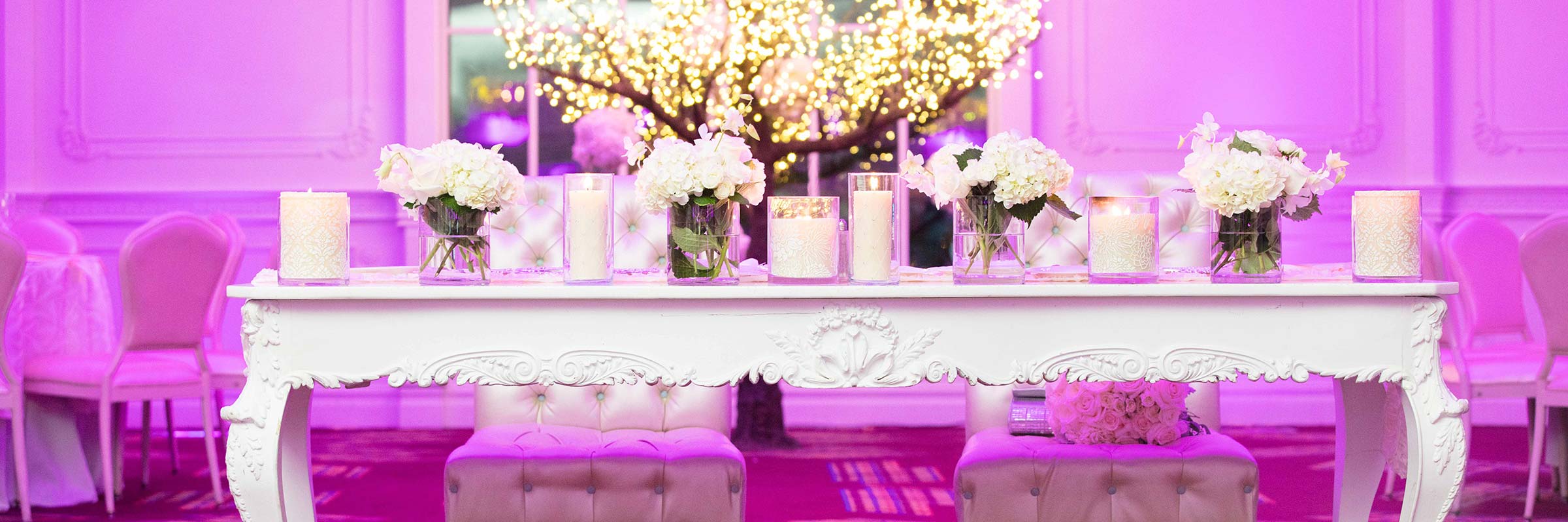 Fresh Flowers Wedding Reception Sweetheart Table